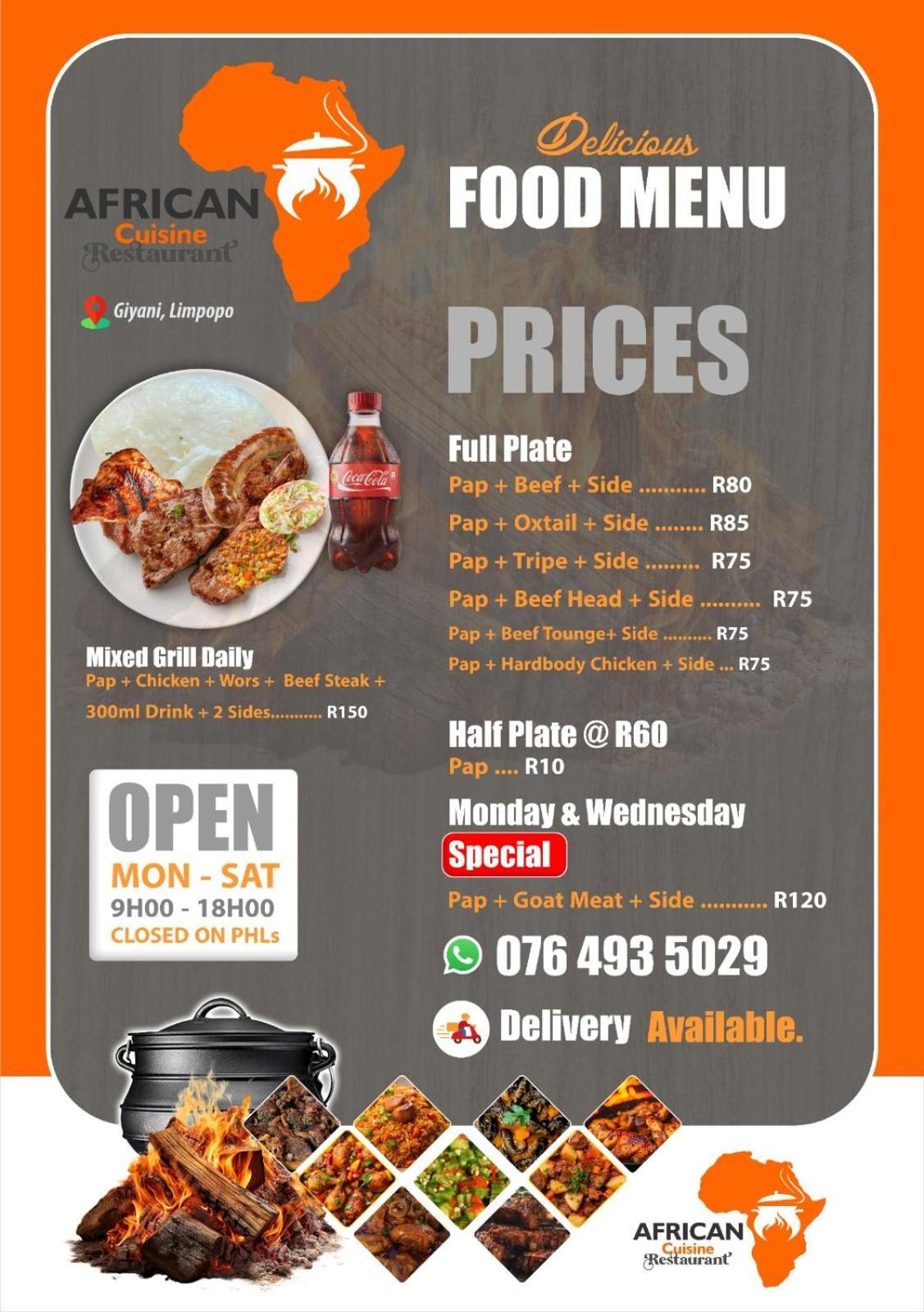 African Cuisine Restaurant Bed & Breakfast Giyani Ngoại thất bức ảnh